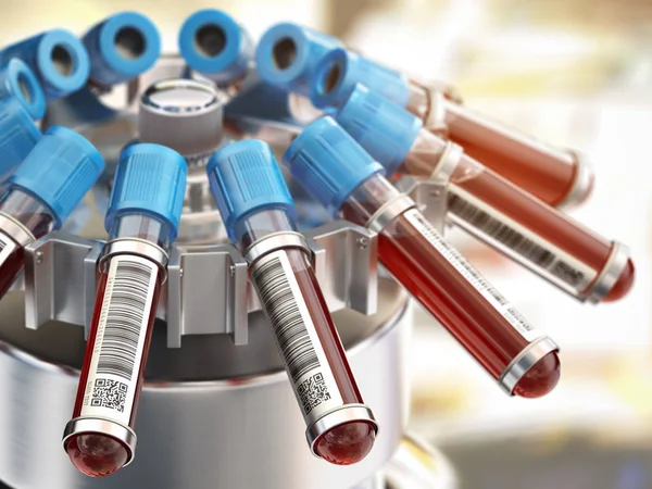 Blood Test Tubes Centrifuge Medical Laboratory Concept Illustration — Stock Photo, Image