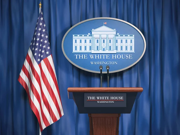 Politics White House President Usa United States Concept Podium Speaker — Stock Photo, Image