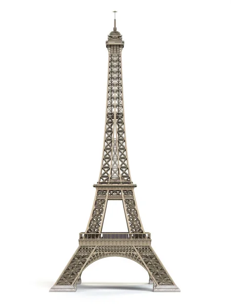 Eiffelova Věž Kovový Izolovaných Bílém Pozadí Obrázek — Stock fotografie