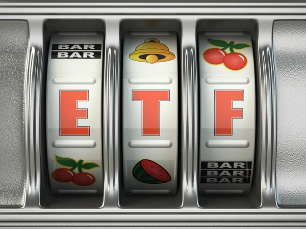 Etf Exchange Traded Fund Als Jackpot Auf Einem Spielautomaten Erfolgreiches — Stockfoto