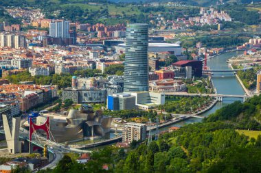 Bilbao şehir, Biskay, Bask Ülkesi hava görünümünü. İspanya