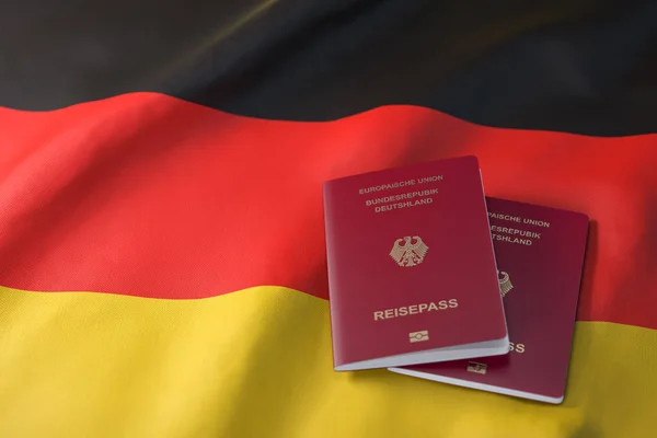 Paspoort Van Duitsland Vlag Van Duitsland Het Verkrijgen Van Een — Stockfoto