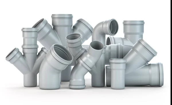 Plastic Pvc Pipes Isolated White Background Illustration — Stock Photo, Image