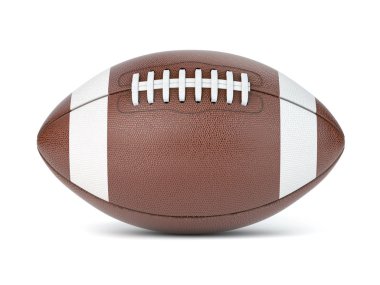 Beyaz arka planda izole edilmiş Amerikan futbol topu.