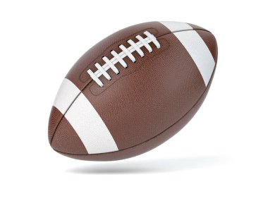 Beyaz arka planda izole edilmiş Amerikan futbol topu.