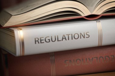 Regulations book. Law, rules and regulations concept. clipart