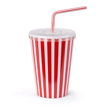 Kırmızı çizgili kağıt veya plastik bardak maden suyu, st içme ile