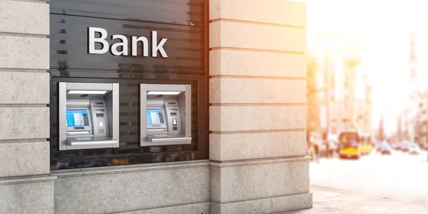 Bankovní automat na bankomat pro peníze na odčerpání peněz. S — Stock fotografie