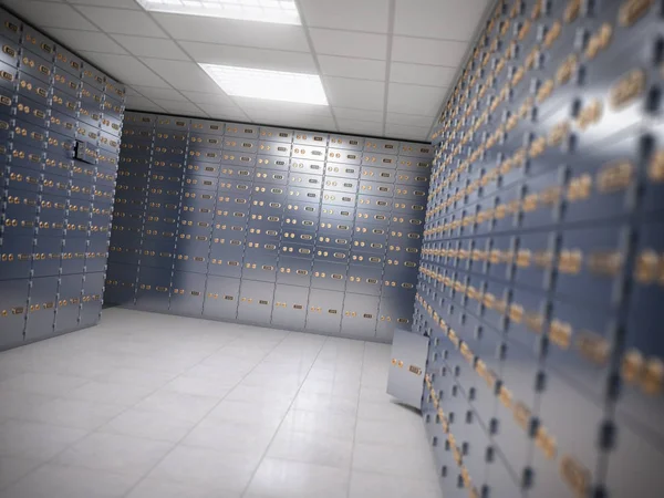 Förvaringsboxar rum i ett bankvalv. — Stockfoto