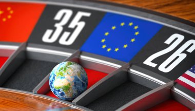 Avrupa Birliği Avrupa Birliği avrupa bayrağı i ile casino rulet bir top olarak Dünya