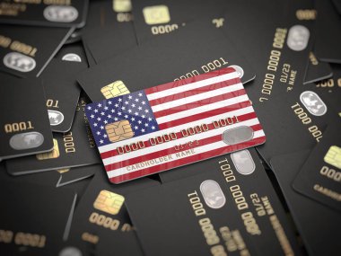 Diğer farklı blac yığın üzerinde Amerikan bankasının Kredi kartı
