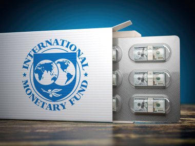 IMF International Monetary Fund tranches concept. Pack of dollar clipart