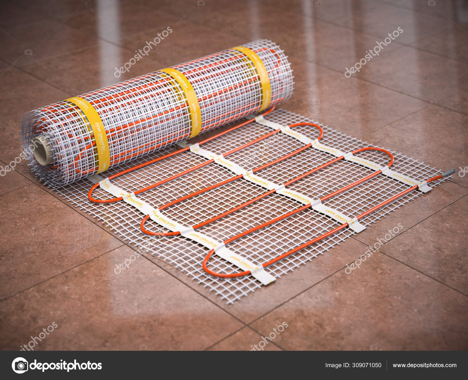 Mat Electric Floor Heating System On Kitchen Tile Heated Warm Fl