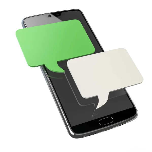 Notifiche Messaggi Chat Telefoni Cellulari Bolla Messaggistica Smartphone Illustrazione — Foto Stock