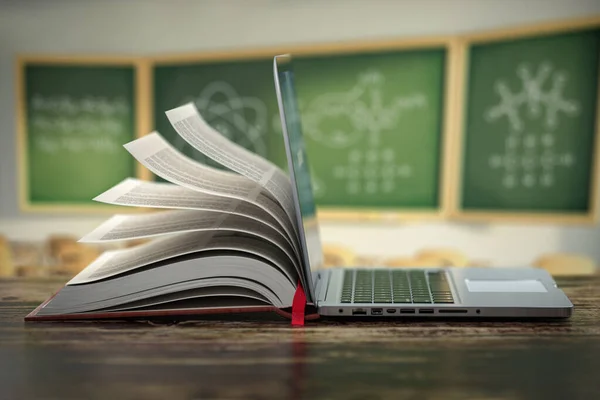 Learning Online Educazione Concetto Enciclopedia Internet Apri Portatile Prenota Compilazione — Foto Stock