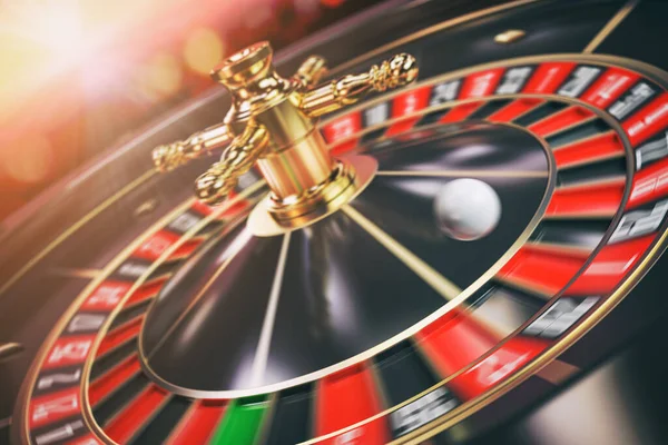 Het Verplaatsen Van Casino Roulette Met Bewegende Bal Illustratie — Stockfoto