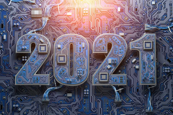 2021 Sur Circuit Imprimé Carte Mère Avec Cpu Informatique Commucations — Photo