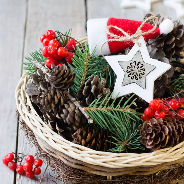 Basket Christmas Decoration — Stock Photo, Image