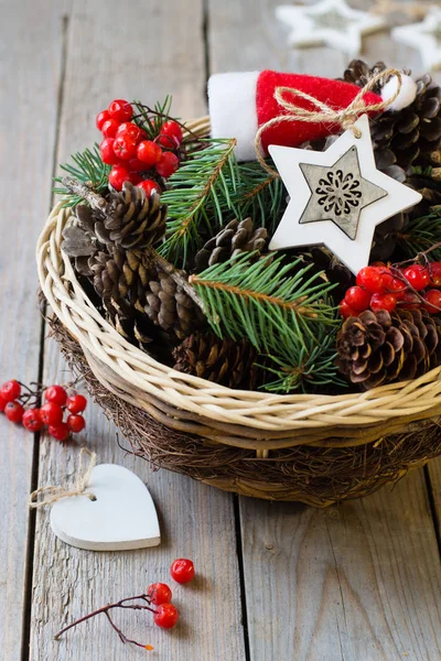 Basket Christmas Decoration — Stock Photo, Image