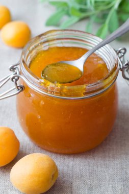 Kavanozda ev yapımı kayısı reçeli 