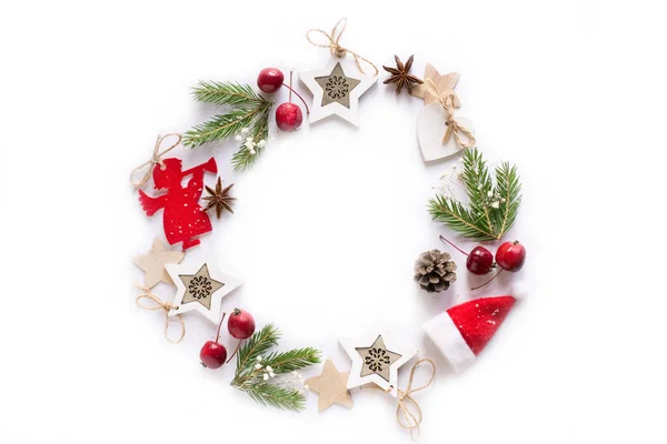 Christmas Wreath White Background — Stock Photo, Image