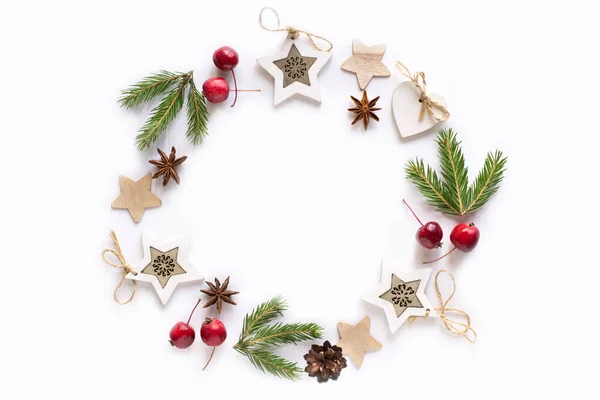 Christmas Wreath White Background — Stock Photo, Image