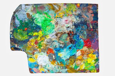 palette of oil paints