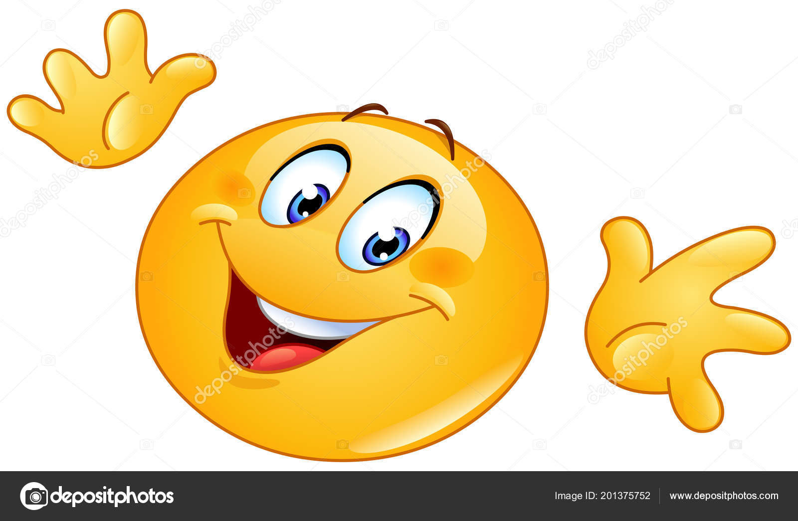 Emoticon Making Gesture Open Palms Horizontally Jazz Hands Stock Vector