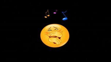 Dans eden bir ifade için alfa kanalı dahil olmak üzere müzik notaları animasyon