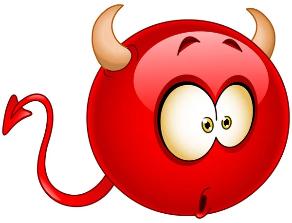 Red Devil Emoticon Wondered Confused Surprised Expression His Face Royalty Free Stock Illustrations