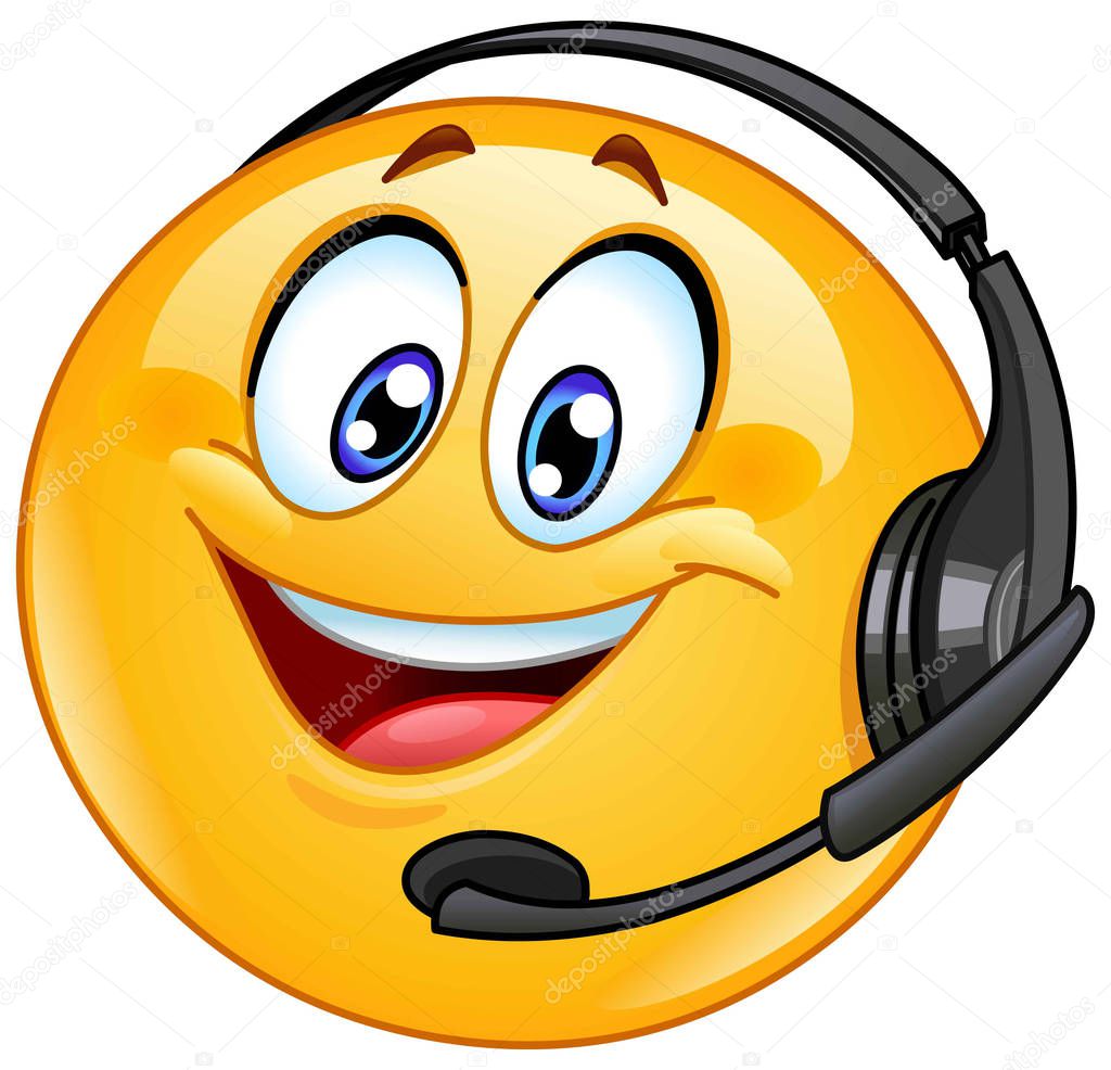 Costumer support emoticon with headset