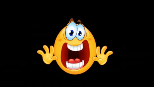 Animação Emoticon Estressado Pânico Com Canal Alfa — Vídeo de Stock