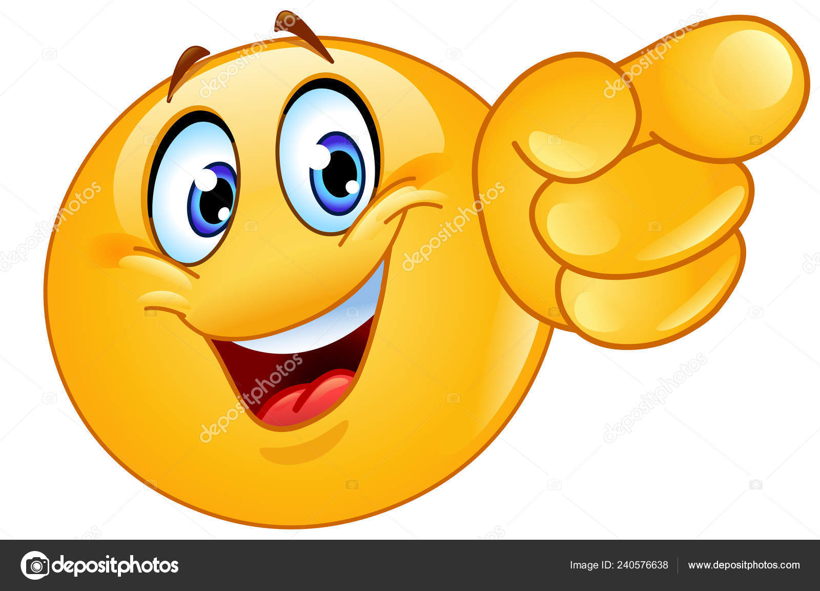Happy Emoticon Pointing Forward Stock Vector by ©yayayoyo 240576638