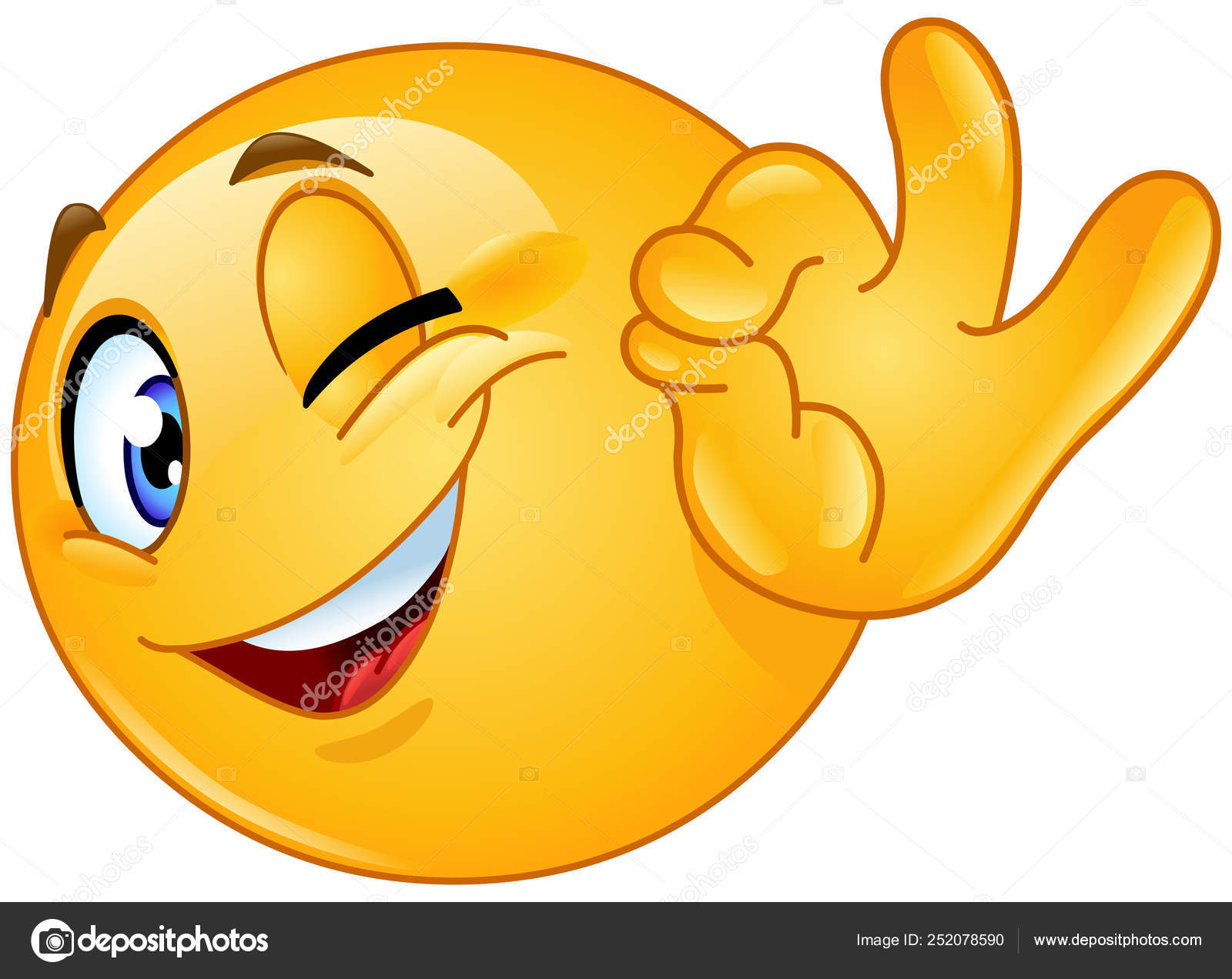  Ok Sign Winking Emoticon Stock Vector Image By yayayoyo 252078590