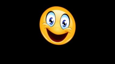 Alfa kanal da dahil olmak üzere dil ve göz kırpma göz sıkışmış bir emoji ifade animasyonu