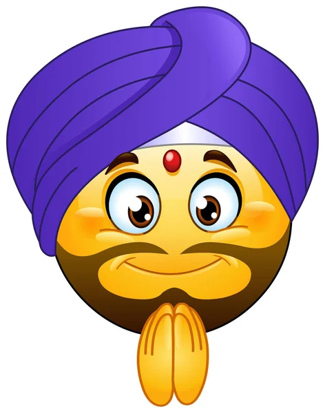 Emoticon maschile indiano — Vettoriale Stock
