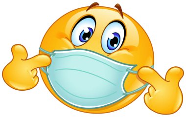 Ağzında tıbbi maske olan Emoji emojisi iki eliyle kendini işaret ediyor. Beni seç.. 