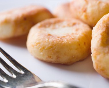 Lezzetli ev yapımı cheesecakes. Seçici odak.