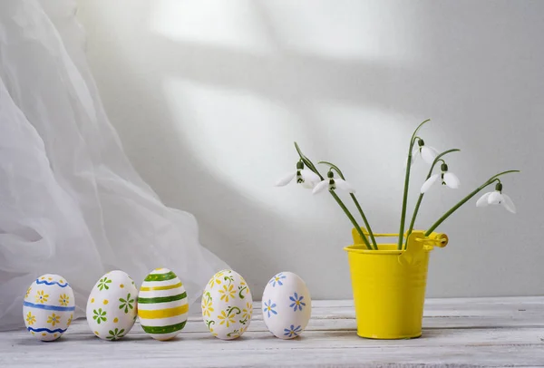 Bodegón Pascua Con Huevos Nevadas — Foto de Stock