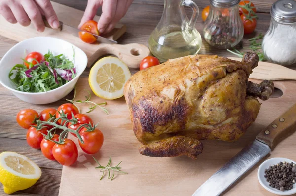 Grillezett Csirke Különböző Zöldségek — Stock Fotó