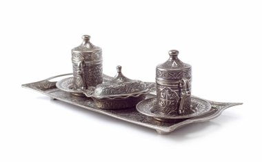 beyaz zemin üzerine Türk kahvesi