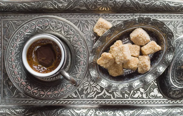 Koffie Metalen Turkse Traditionele Cups — Stockfoto