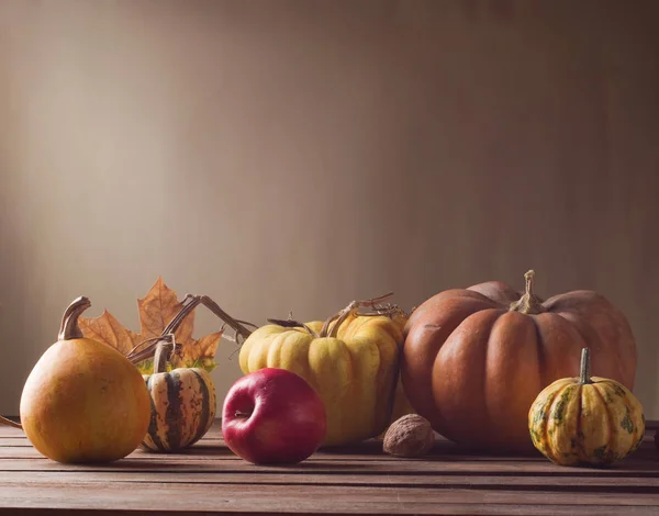 Art Autumn Pumpkin Thanksgiving Background — Stock Photo, Image