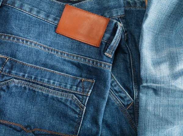 Närbild Blå Jeans — Stockfoto