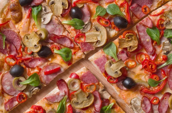 Fresh Pizza Wood — Stock Photo, Image