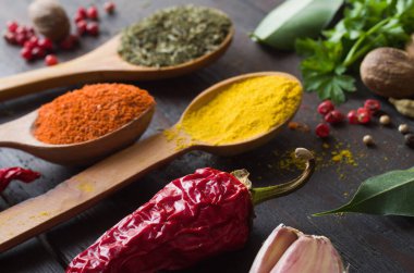 çeşitli baharatlar seçimi.