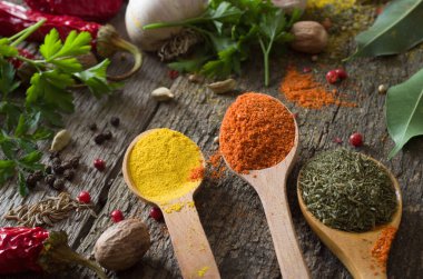 çeşitli baharatlar seçimi.