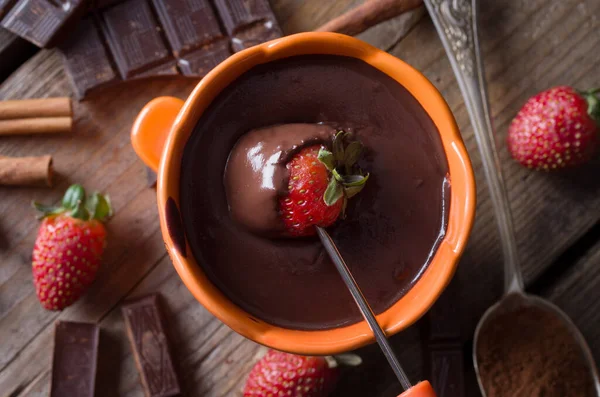 Schokoladenfondue — Stockfoto