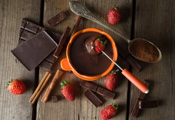 Chocolade fondue — Stockfoto