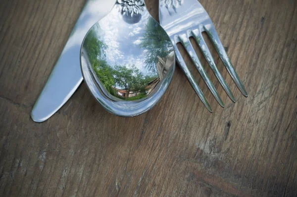 Cubiertos al aire libre — Foto de Stock